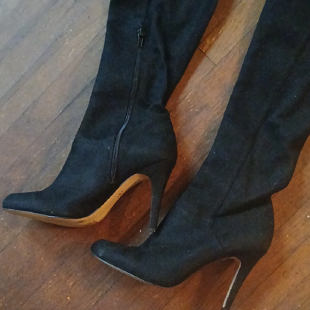 INC International Concepts Black Over the Knee Boots - Picture 2 of 5